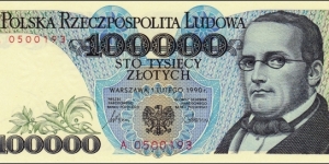 Poland 100k zlotych 1990 Banknote