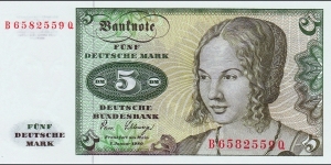 Germany (Federal Republic of Germany) 5 Deutsche Mark 1990 Banknote