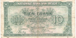 Banknote from Belgium