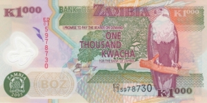 Zambia 1000 kwacha 2005, polymer Banknote