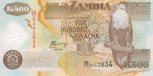 Zambia 500 kwacha 2005, polymer Banknote