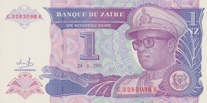 Zaïre 1 zair 1993 Banknote