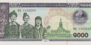 Laos 1000 kip 2003 Banknote