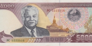 Laos 5000 kip 2003 Banknote