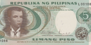 Philippines 5 piso 1969 Banknote