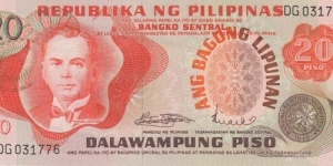 Philippines 20 piso 1970 Banknote