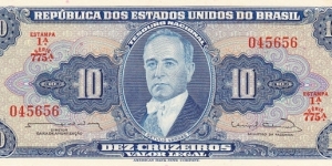 Brazil 10 cruzeiros 1963 Banknote