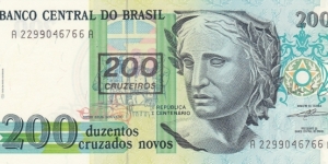 Brazil 200 cruzeiros 1990 Banknote