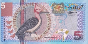 Suriname 5 gulden 2000 Banknote