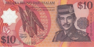 Brunei 10 ringgit 1998, polymer Banknote