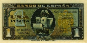 1 Peseta Banknote