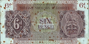British Military Authority N.D. 6 Pence. Banknote