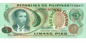 Philippines 5 Piso 1970 Pick 153a Unc Banknote