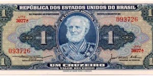 1 CRUZEIRO - Republica dos Estados Unidos do Brasil Banknote