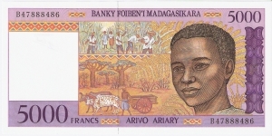 5000 francs; 1995 Banknote