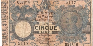 5 Lire(1923) Banknote