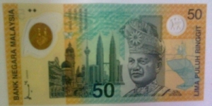 50 ringgit. commemorative note for the 16th commenwealth games in kuala lumpur. scarce note! Banknote