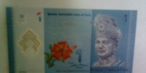 malaysia new 1 ringgit(polymer). same serial number as the new malaysian 5 ringgit(polymer)  Banknote