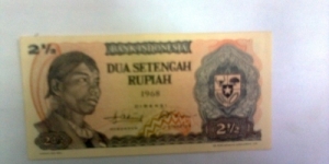 2 1/2 rupiah. two and a half rupiah Banknote