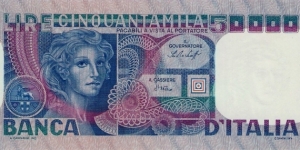 50.000 Lire 'Volto di donna' Banknote