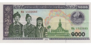 Laos 1000 kip 2003 Banknote