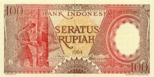 Indonesia Banknotes Pick 097 100 Rupiah 1964 Banknote