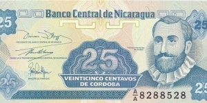 Nicaragua 25 centavos de cordoba 1991 Banknote