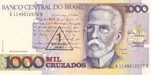 Brazil 1 cruzado novo 1989 Banknote