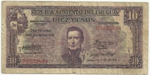 Uruguay 10 Pesos (02-01-1939) Banknote