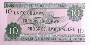 Banknote from Burundi