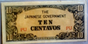 Japanese Invasion Money; 10 Centavos;  Banknote