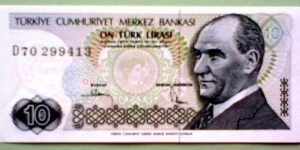 10 Türk Lirası, Türkiye Cumhuriyet Merkez Bankası; 
Pres. Mustafa Kemal Atatürk / President Mustafa Kemal Atatürk, children Banknote