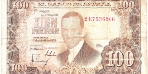 100 Pesetas(1953) Banknote