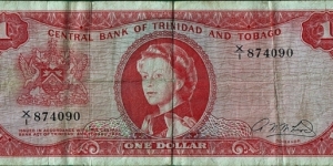 Trinidad & Tobago N.D. 1 Dollar. Banknote
