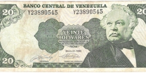 20 Bolivares(1990) Banknote