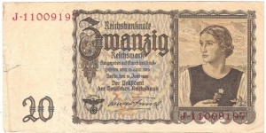 20 Reichsmark(Third Reich 1939) Banknote