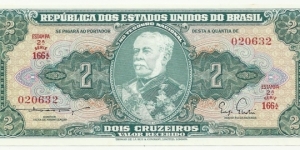 Brazil 2 Cruzeiros 1956-green Banknote