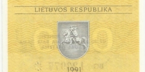 Lithuania 0,50 Talonas 1991 Banknote