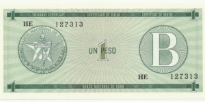 Cuba 1 CUC B-ExCertificate Banknote