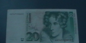 20 DEUTSCHE MARK, 1991 Banknote