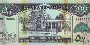 Somaliland 2011 500 Shillings. Banknote