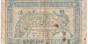 50 Centimes(Army Treasury 1917) Banknote