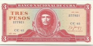 Cuba 3 Pesos 1989 - Ernesto Che Guevara Banknote
