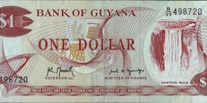 Guyana N.D. 1 Dollar. Banknote