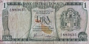 Malta N.D. 1 Pound. Banknote