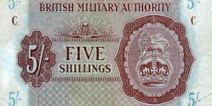 British Military Authority 5 SHILLINGS Banknote