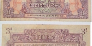 3 Pence. British Armed Forces - 1st Series issue. Banknote