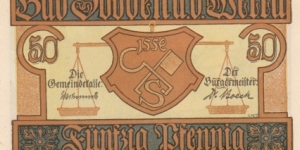Notgeld 50 Pfennig Banknote