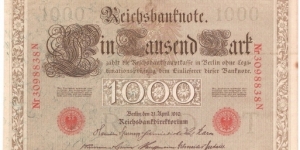 1000 Mark(German Empire 1910) Banknote