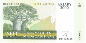 2000 Ariary Banknote